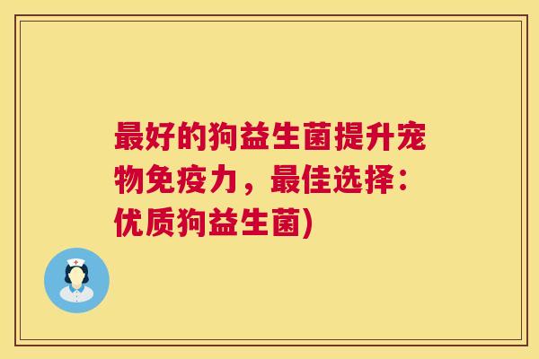 最好的狗益生菌提升宠物免疫力，最佳选择：优质狗益生菌)