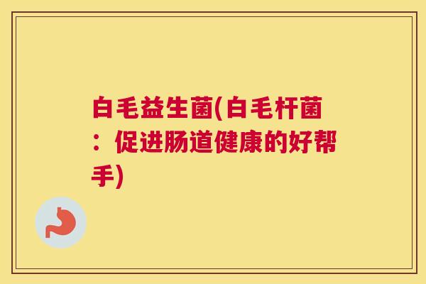 白毛益生菌(白毛杆菌：促进肠道健康的好帮手)