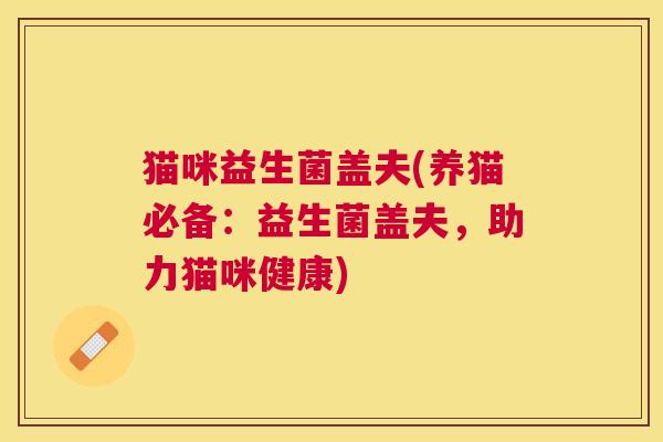 猫咪益生菌盖夫(养猫必备：益生菌盖夫，助力猫咪健康)