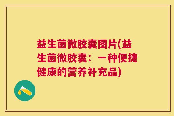 益生菌微胶囊图片(益生菌微胶囊：一种便捷健康的营养补充品)