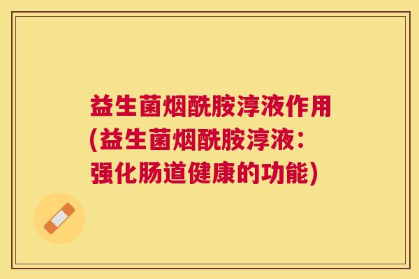 益生菌烟酰胺淳液作用(益生菌烟酰胺淳液:强化肠道健康的功能) 益生菌烟酰胺淳液作用(益生菌烟酰胺淳液:强化肠道健康的功能)
