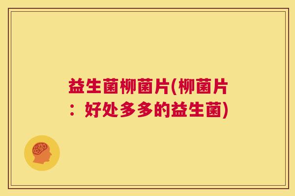 益生菌柳菌片(柳菌片：好处多多的益生菌)