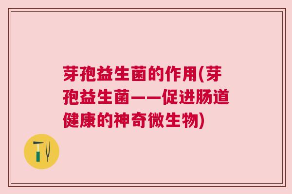 芽孢益生菌的作用(芽孢益生菌——促进肠道健康的神奇微生物)