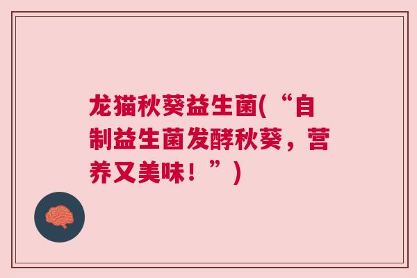龙猫秋葵益生菌(“自制益生菌发酵秋葵，营养又美味！”)