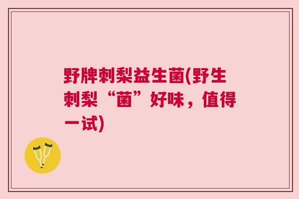 野牌刺梨益生菌(野生刺梨“菌”好味，值得一试)