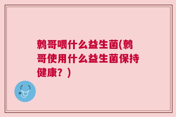 鹩哥喂什么益生菌(鹩哥使用什么益生菌保持健康？)