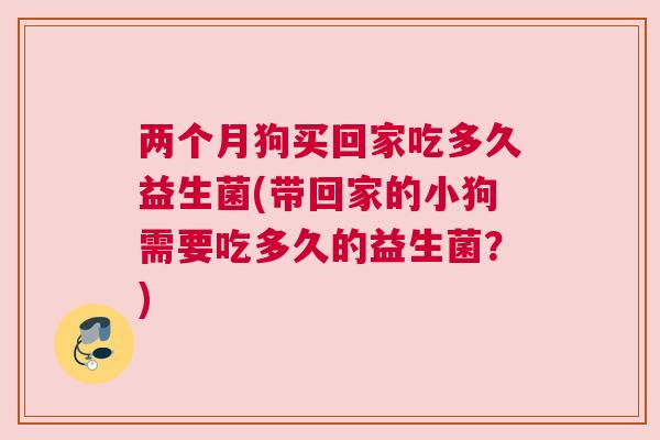 两个月狗买回家吃多久益生菌(带回家的小狗需要吃多久的益生菌？)