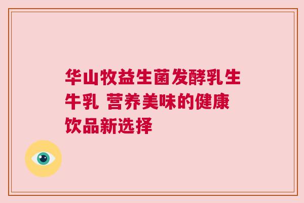 华山牧益生菌发酵乳生牛乳 营养美味的健康饮品新选择
