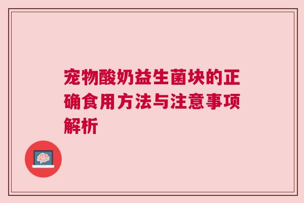 宠物酸奶益生菌块的正确食用方法与注意事项解析