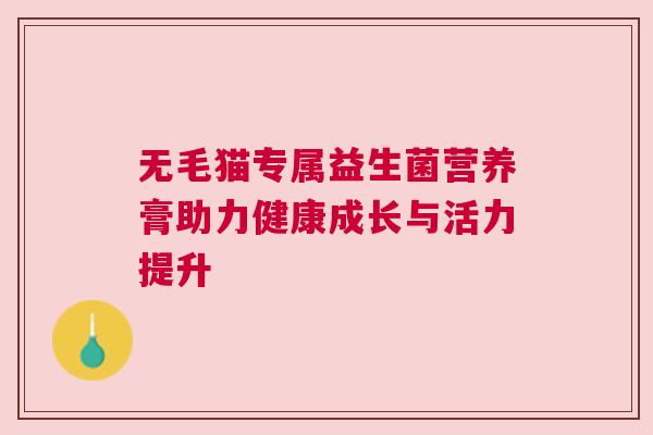 无毛猫专属益生菌营养膏助力健康成长与活力提升