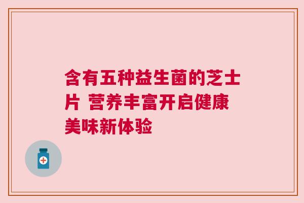 含有五种益生菌的芝士片 营养丰富开启健康美味新体验