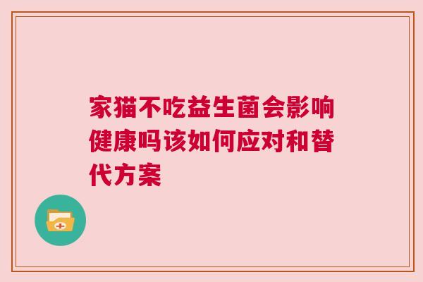 家猫不吃益生菌会影响健康吗该如何应对和替代方案