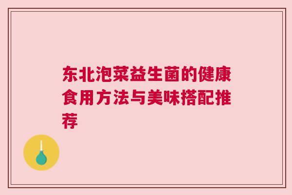 东北泡菜益生菌的健康食用方法与美味搭配推荐