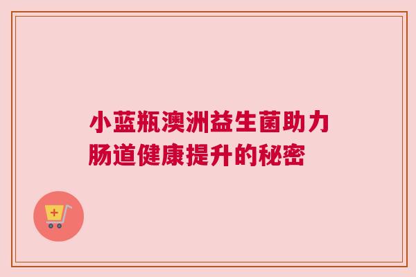 小蓝瓶澳洲益生菌助力肠道健康提升的秘密