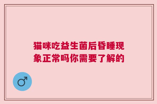 猫咪吃益生菌后昏睡现象正常吗你需要了解的