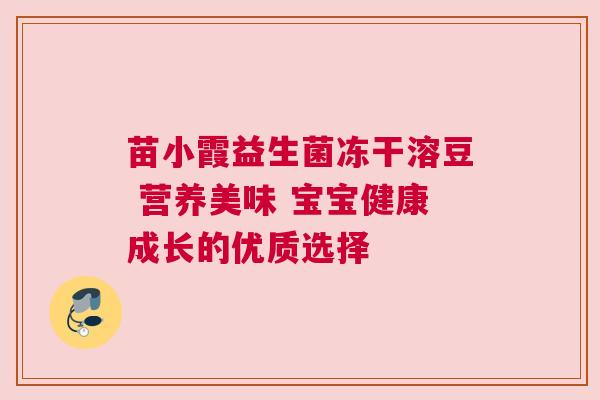 苗小霞益生菌冻干溶豆 营养美味 宝宝健康成长的优质选择