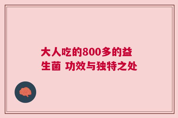 大人吃的800多的益生菌 功效与独特之处