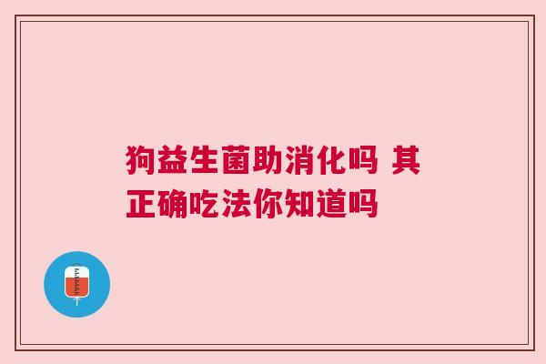 狗益生菌助消化吗 其正确吃法你知道吗