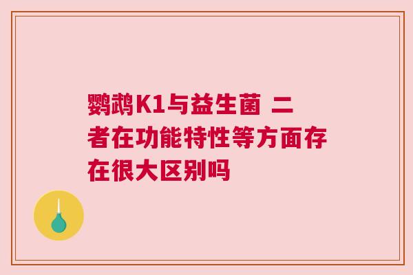 鹦鹉K1与益生菌 二者在功能特性等方面存在很大区别吗
