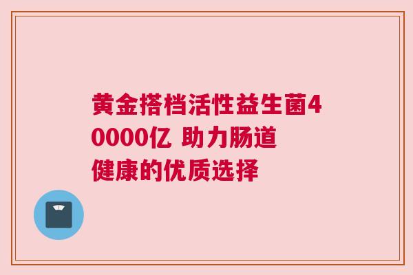 黄金搭档活性益生菌40000亿 助力肠道健康的优质选择