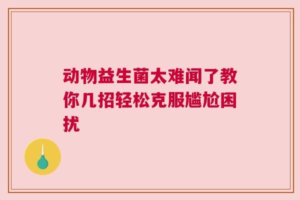 动物益生菌太难闻了教你几招轻松克服尴尬困扰