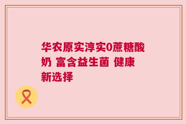 华农原实淳实0蔗糖酸奶 富含益生菌 健康新选择