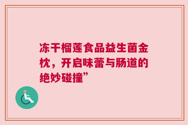 冻干榴莲食品益生菌金枕，开启味蕾与肠道的绝妙碰撞”