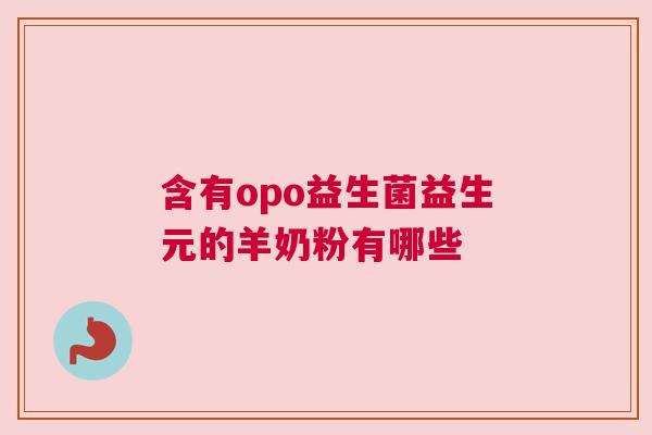 含有opo益生菌益生元的羊奶粉有哪些