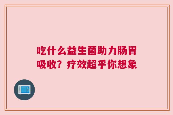 吃什么益生菌助力肠胃吸收？疗效超乎你想象