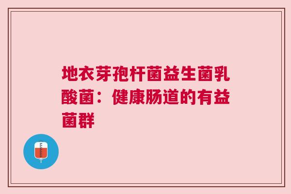 地衣芽孢杆菌益生菌乳酸菌：健康肠道的有益菌群