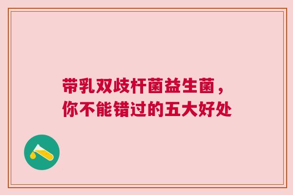 带乳双歧杆菌益生菌，你不能错过的五大好处