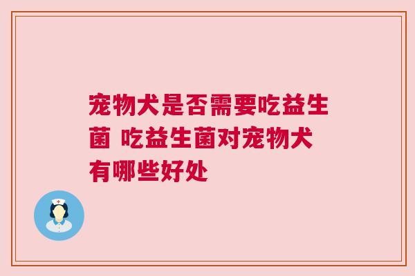 宠物犬是否需要吃益生菌 吃益生菌对宠物犬有哪些好处