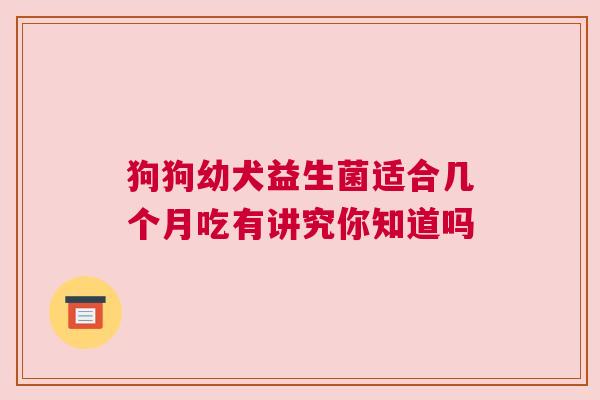 狗狗幼犬益生菌适合几个月吃有讲究你知道吗