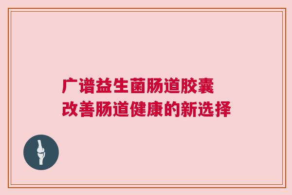 广谱益生菌肠道胶囊 改善肠道健康的新选择