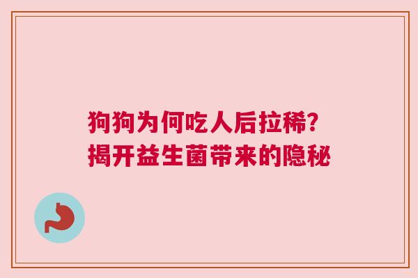 狗狗为何吃人后拉稀？揭开益生菌带来的隐秘
