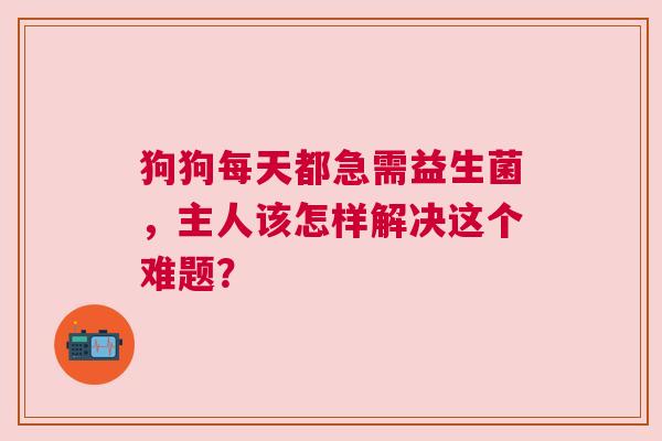 狗狗每天都急需益生菌，主人该怎样解决这个难题？