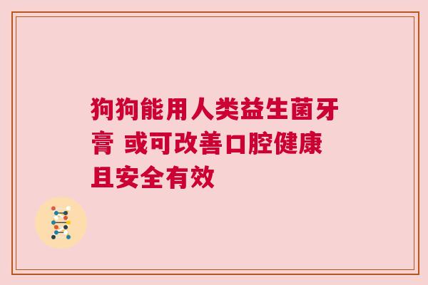 狗狗能用人类益生菌牙膏 或可改善口腔健康且安全有效