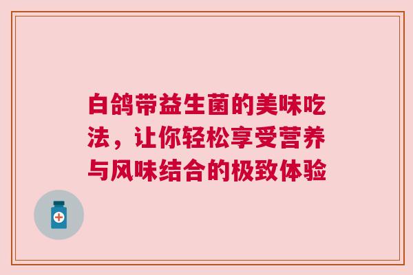 白鸽带益生菌的美味吃法，让你轻松享受营养与风味结合的极致体验