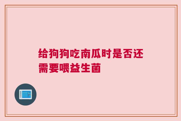 给狗狗吃南瓜时是否还需要喂益生菌