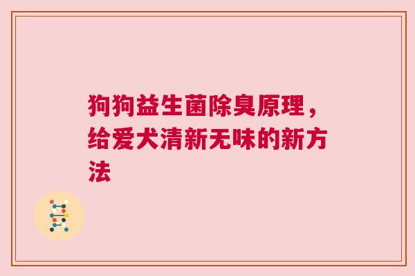 狗狗益生菌除臭原理，给爱犬清新无味的新方法