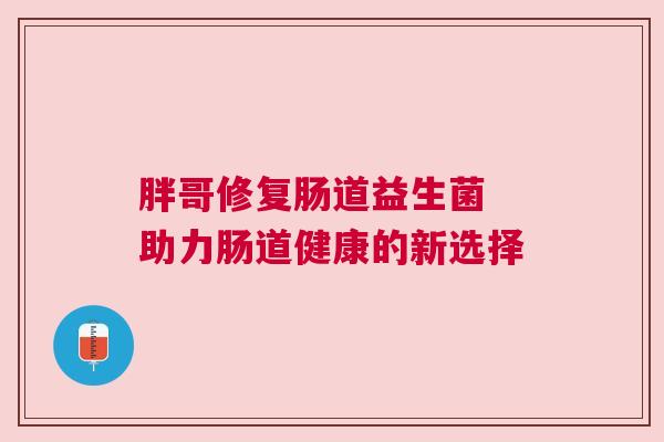 胖哥修复肠道益生菌 助力肠道健康的新选择