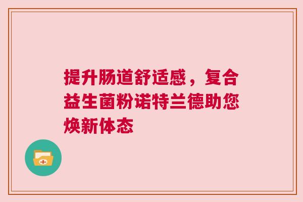 提升肠道舒适感，复合益生菌粉诺特兰德助您焕新体态