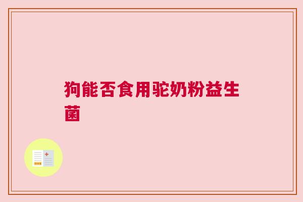 狗能否食用驼奶粉益生菌